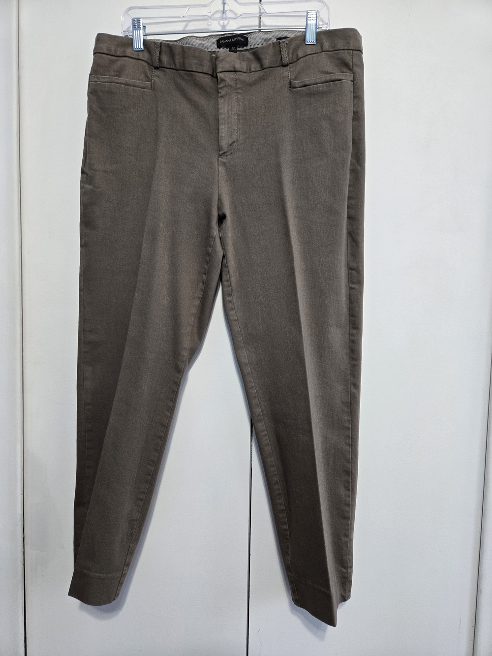 Banana Republic Sloan Pants Women’s 14 Brown Taupe Stretch Slim Ankle